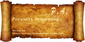 Porzsolt Armandina névjegykártya